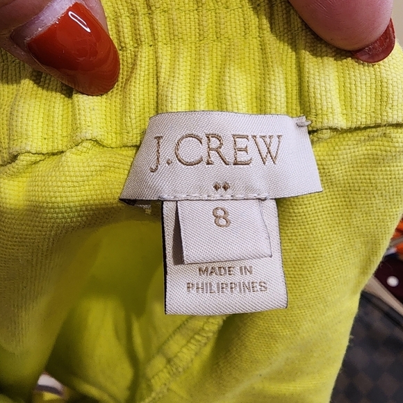 J. CREW cotton Neon pull on Elastic Waist shorts size 8 - Picture 2 of 9